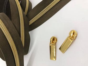Zipper for Metalized Endless zip 5mm Gold